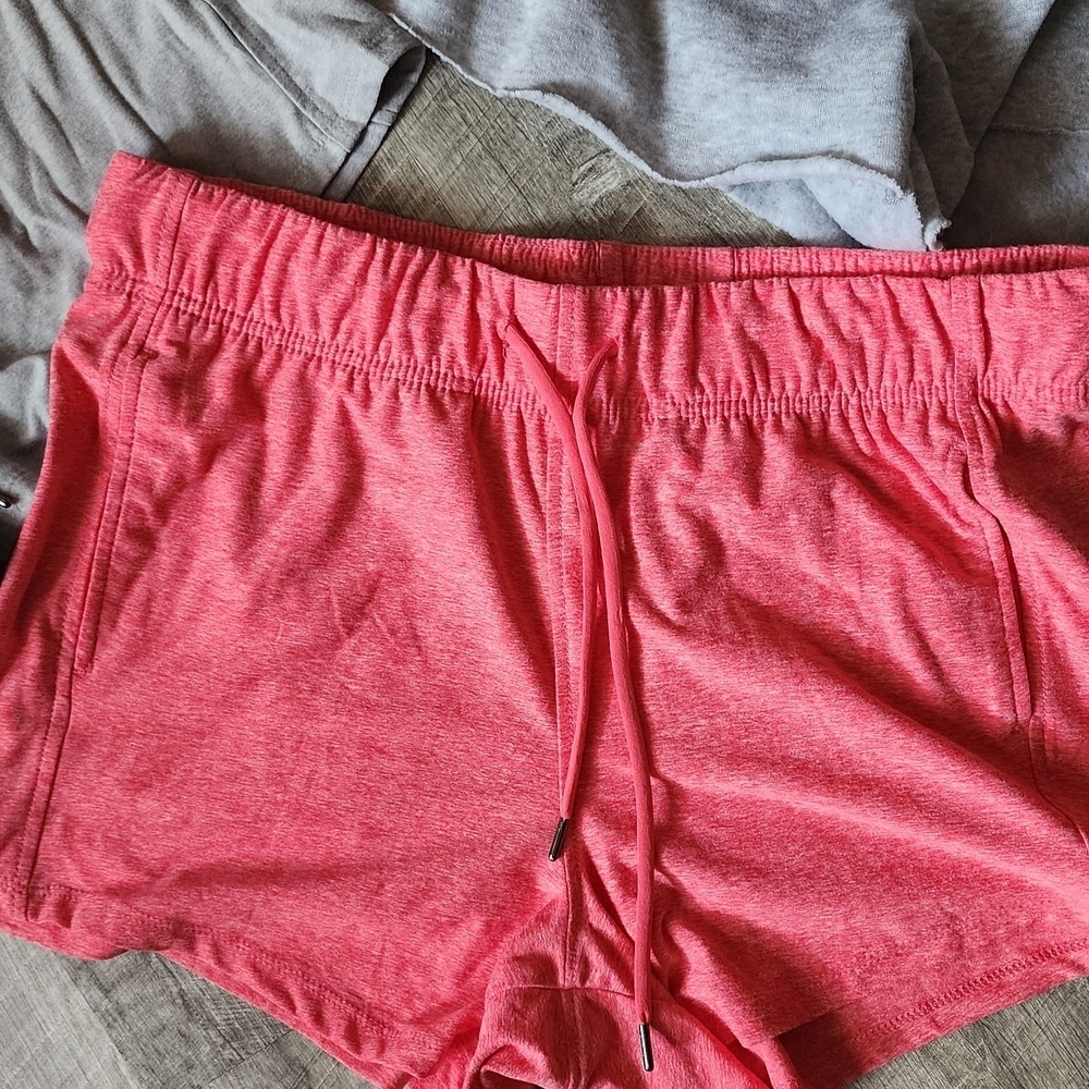 Women's Athletic Shorts Set - Gray and Pink - Picture 2 of 7
